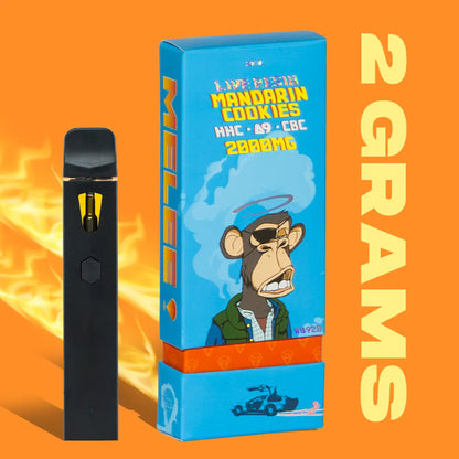 2 Gram Live Resin Disposable Vape: Mandarin Cookies (HHC, CBC, Delta-9 THC)