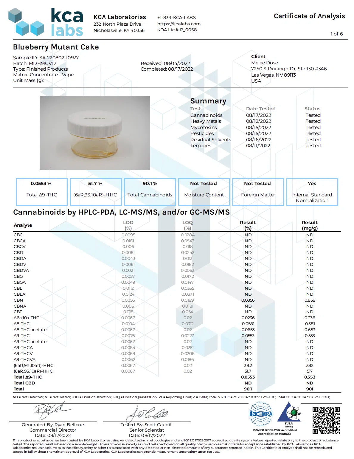 1 Gram Live Resin Vape Cartridge: Wedding Cake (HHC, D8, D9, D10)