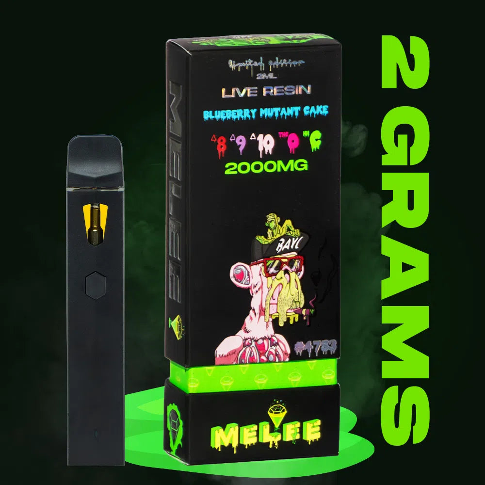 2 Gram Live Resin Disposable Vape: Wedding Cake (HHC, D8, D9, D10)