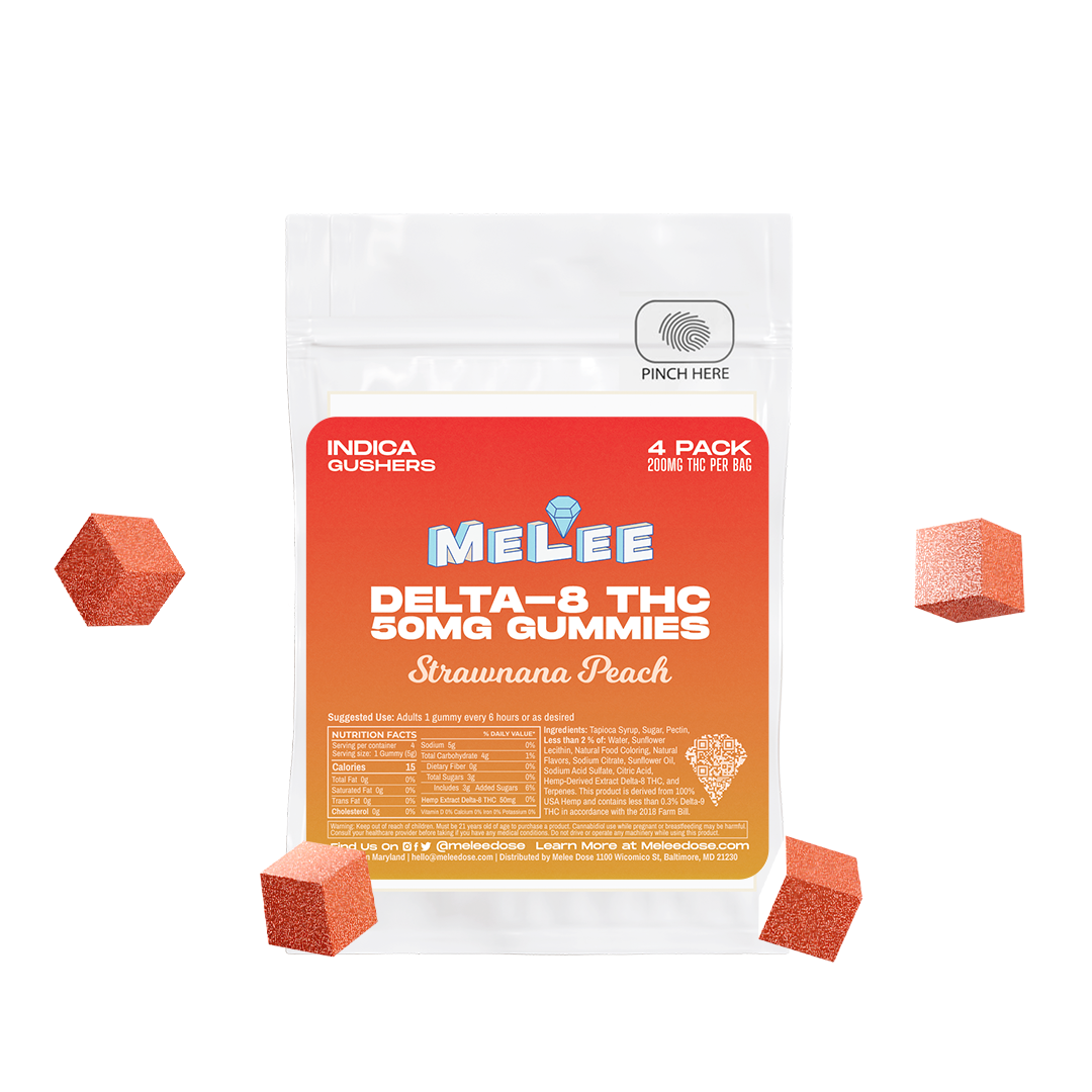 50mg • Strawnana Peach • Gushers [4 pk] (200mg Delta-8 THC)