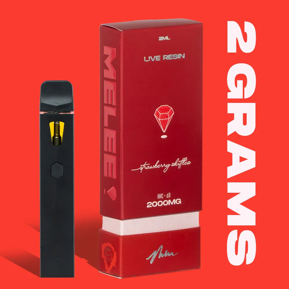 2 Gram Live Resin Disposable Vape: Strawberry Zkittlez (HHC, Delta-9 THC)