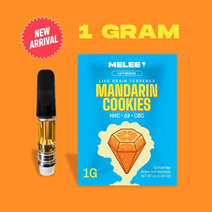 1 Gram Live Resin Vape Cartridge: Mandarin Cookies (HHC, CBC, Delta-9 THC)