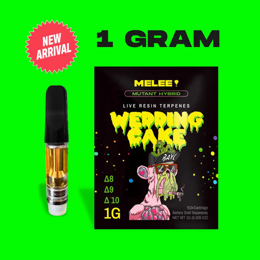 1 Gram Live Resin Vape Cartridge: Wedding Cake (HHC, D8, D9, D10)
