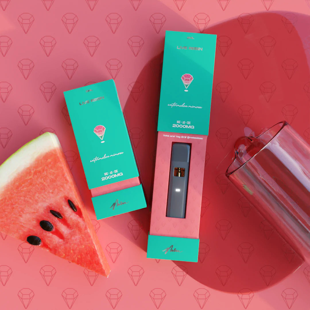 2 Gram Live Resin Disposable Vape: Watermelon Mimosa (HHC, CBC, Delta-9 THC)